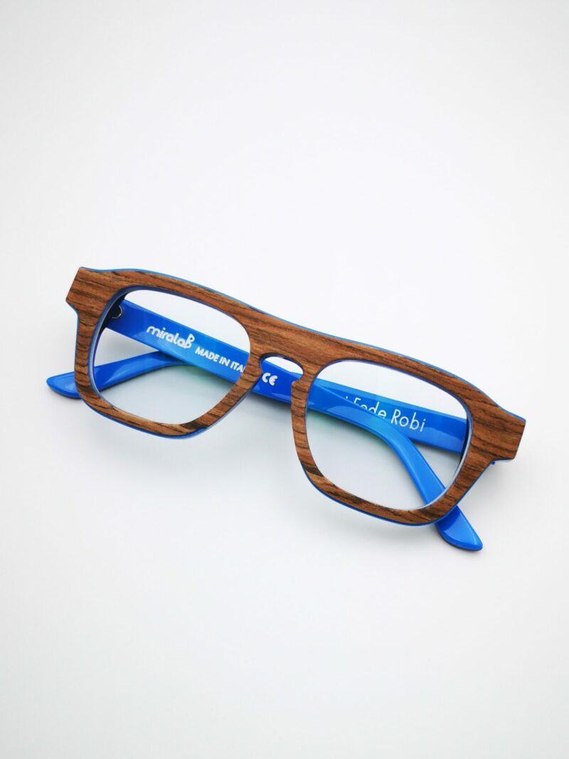 occhiali in acetato e legno